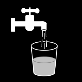fill glass with water